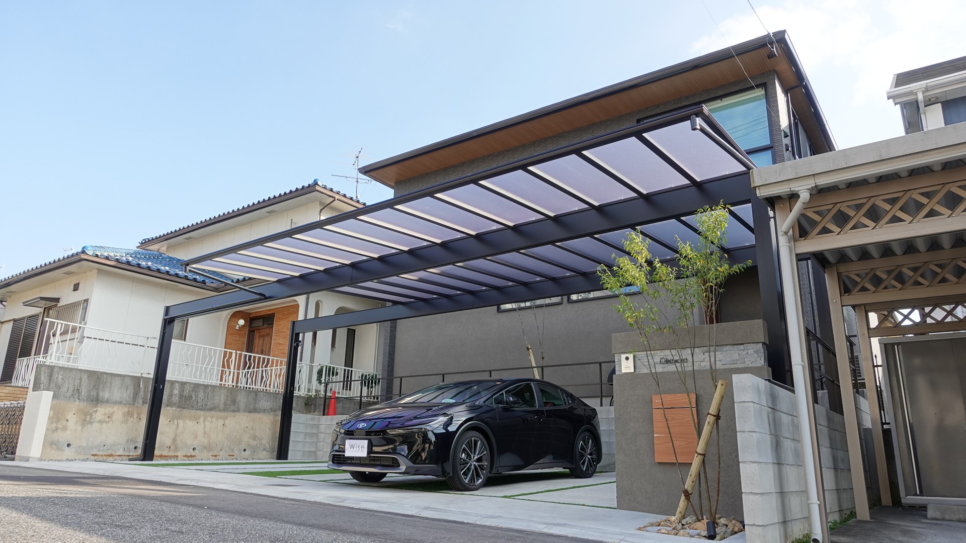 No.103【新築外構】プライベートなお庭と特注カーポート！｜東郷町の外構施工事例 WISE