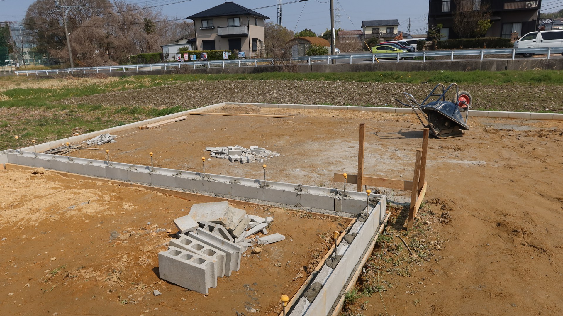 下地ブロック積みの施工状況（2）